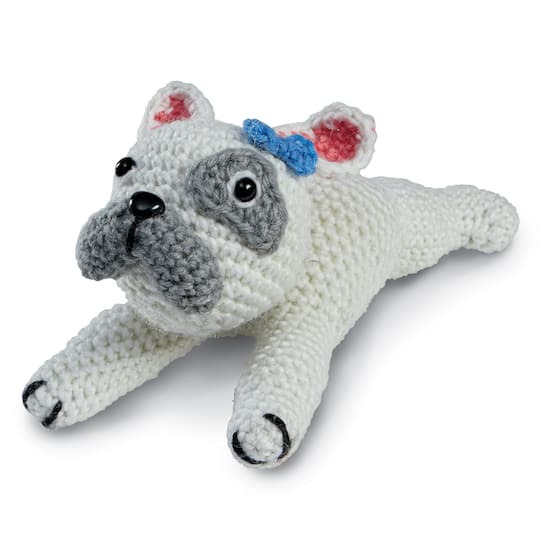 6 Pack: Intermediate Bulldog Amigurumi Crochet Kit by Loops & Threads®